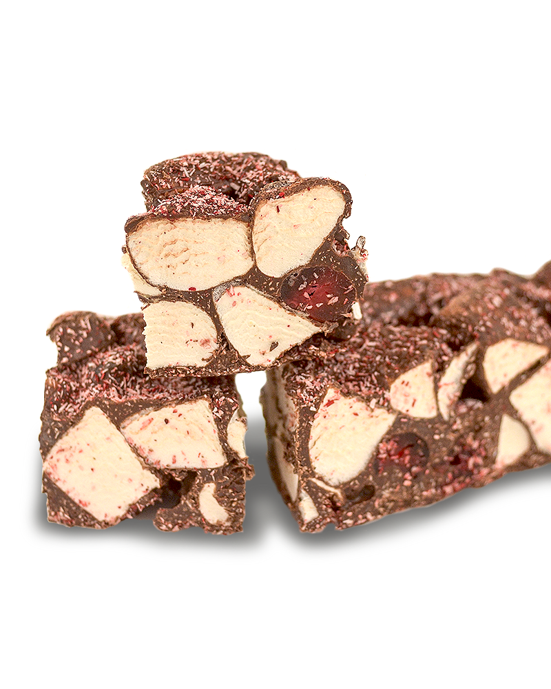 Glace Cherries & Coconut Dark Choc Rocky Road 300g