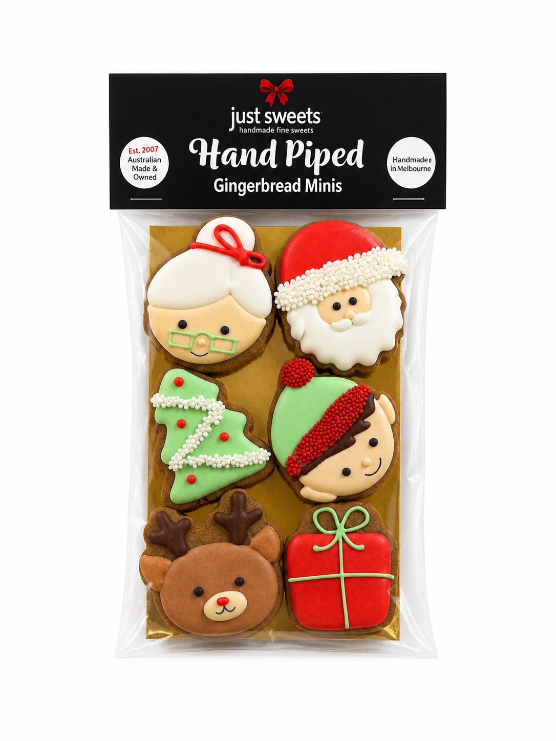 Hand Piped Traditional 6 Pack Gingerbread Minis 90g