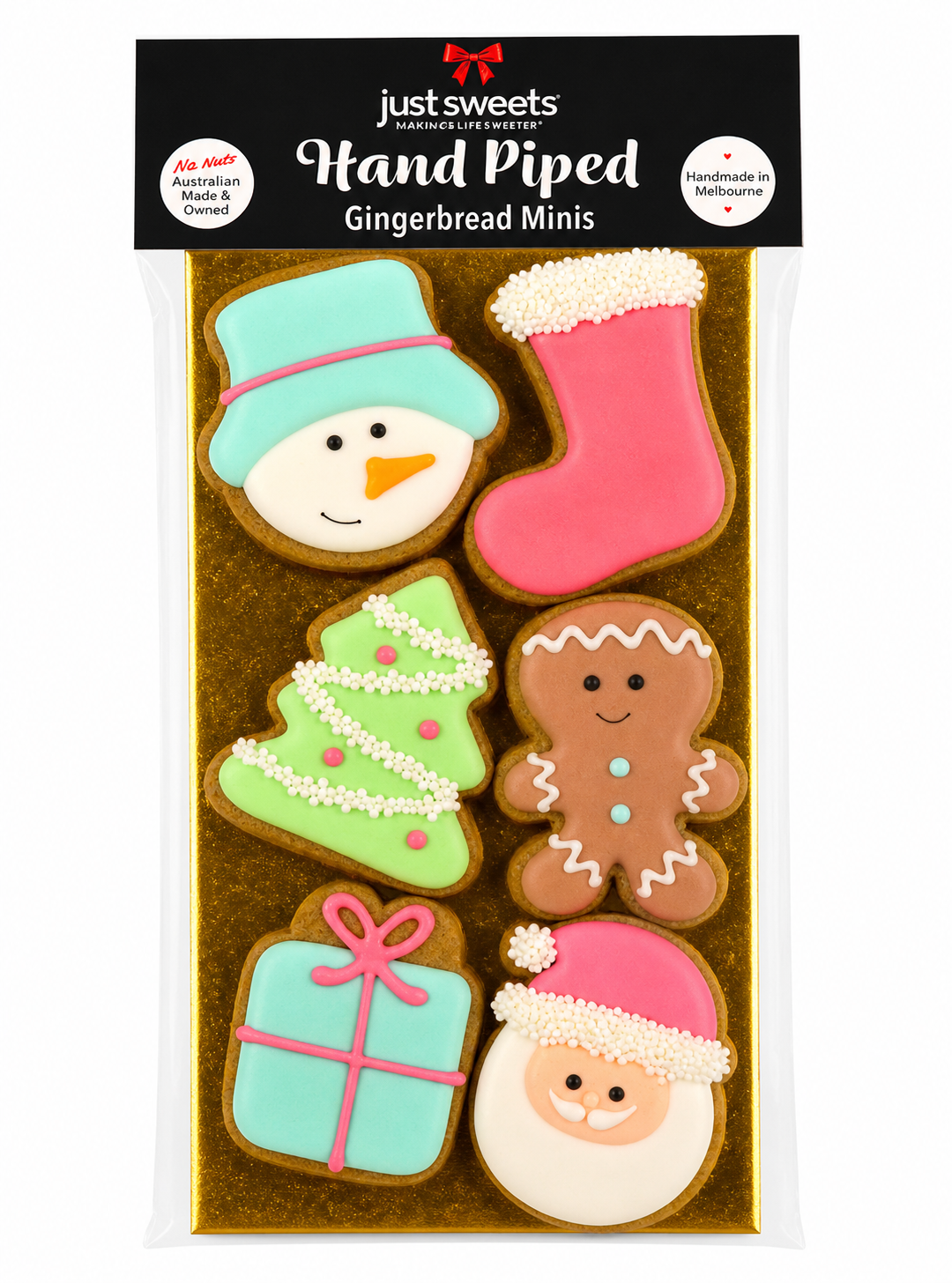 Hand Piped Snowman 6 Pack Gingerbread Minis 90g