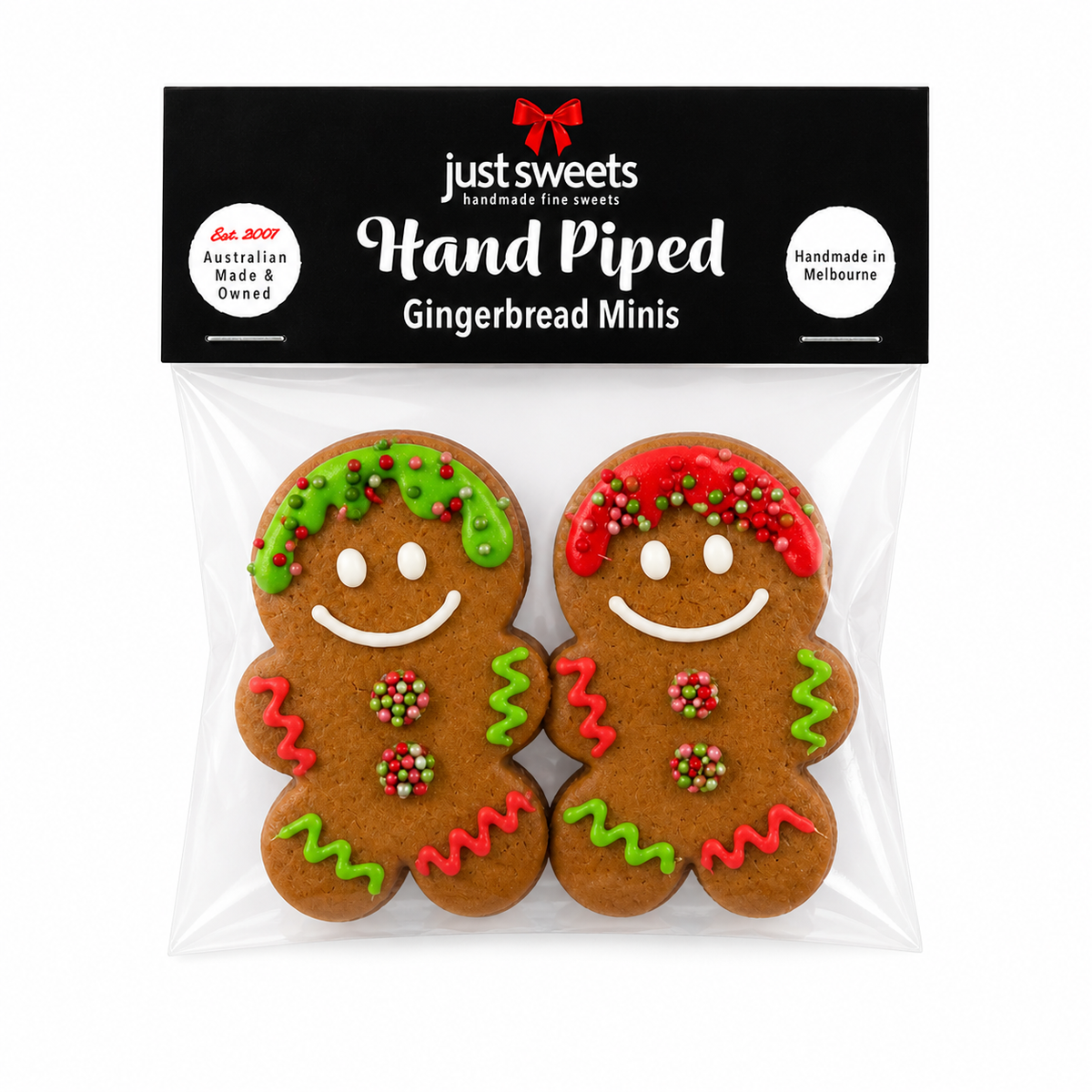 Hand Piped Gingerbread Mini People Christmas 6pk 90g