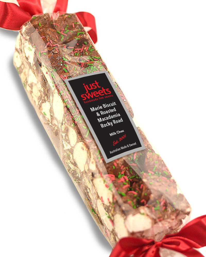 Milk Choc Marie Biscuit & Roasted Macadamia Rocky Road Bonbon 300g