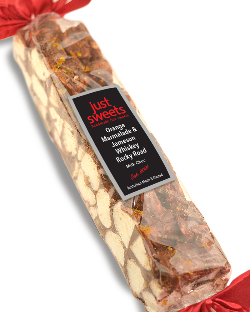 Milk Choc Orange Marmalade & Jameson (Whiskey) Rocky Road Bonbon 300g