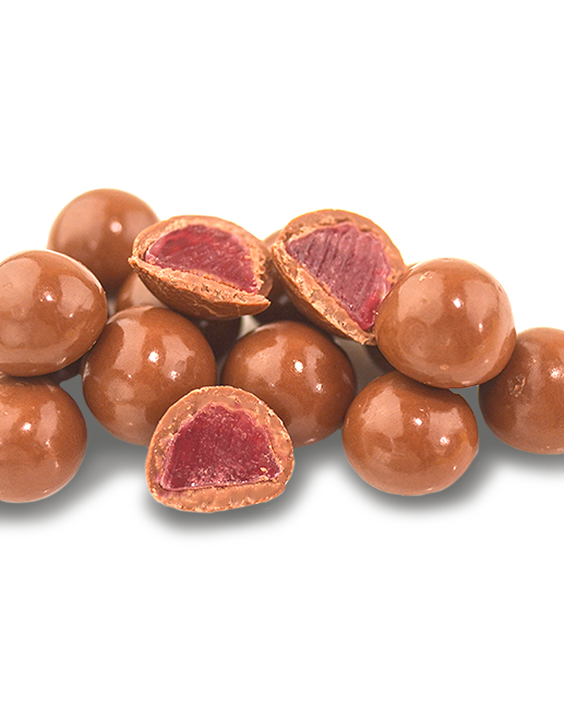 Milk Premium Couverture Chocolate Coated Raspberries 200g