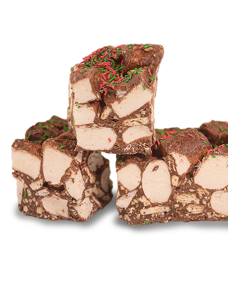 Milk Choc Marie Biscuit & Roasted Macadamia Rocky Road Bonbon 300g