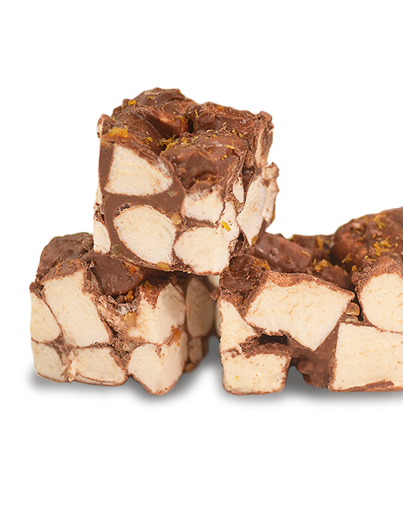 Milk Choc Orange Marmalade & Jameson (Whiskey) Rocky Road Bonbon 300g