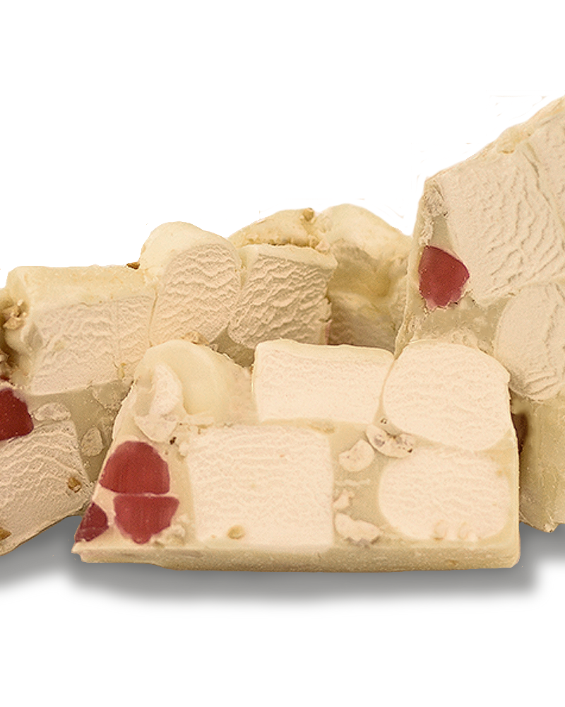 Raspberry Jellies & Roasted Peanuts White Choc 200g
