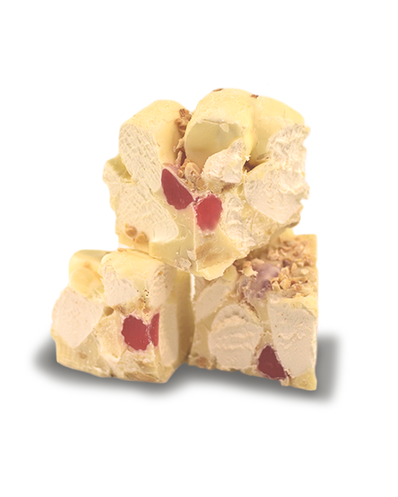 Raspberry Jellies & Roasted Peanuts White Choc 150g