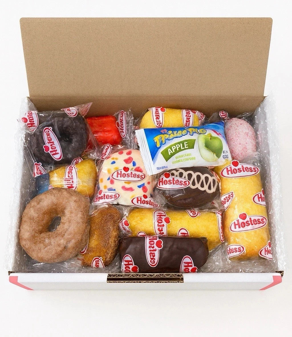 USA Hostess Twinkies Cake Mystery Box includes 1 full box + 20 Pieces of cakes