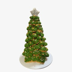Gingerbread Christmas Tree Small**PICKUP ONLY**approximately 8” High 13 Gingerbread Cookies Tree Acetate Box, Ribbon, and Bow
