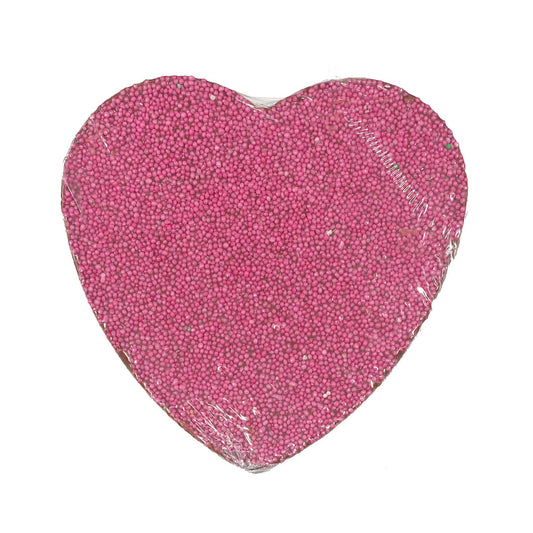 PINK Freckle Heart Milk Choc, topped with 100s and 1000s 150g