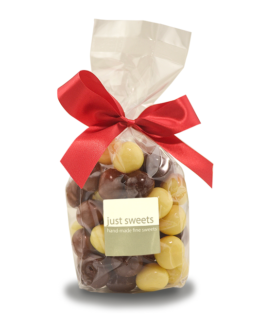 Assorted Premium Couverture Chocolate Coated Raspberries 200g