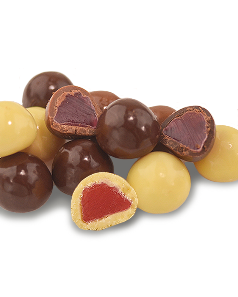 Assorted Premium Couverture Chocolate Coated Raspberries 350g