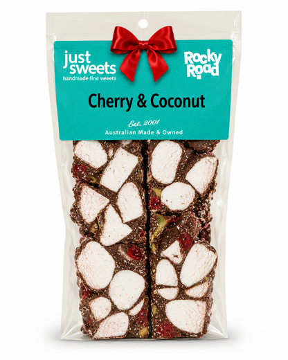 Glace Cherries & Coconut Dark Choc 200g