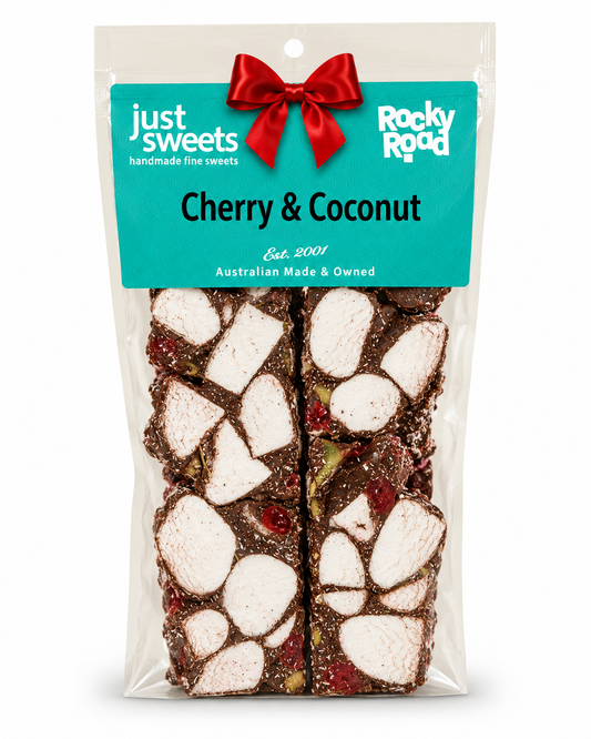 Glace Cherries & Coconut Dark Choc 200g