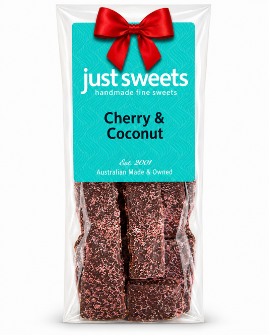 Glace Cherries & Coconut Dark Choc 150g
