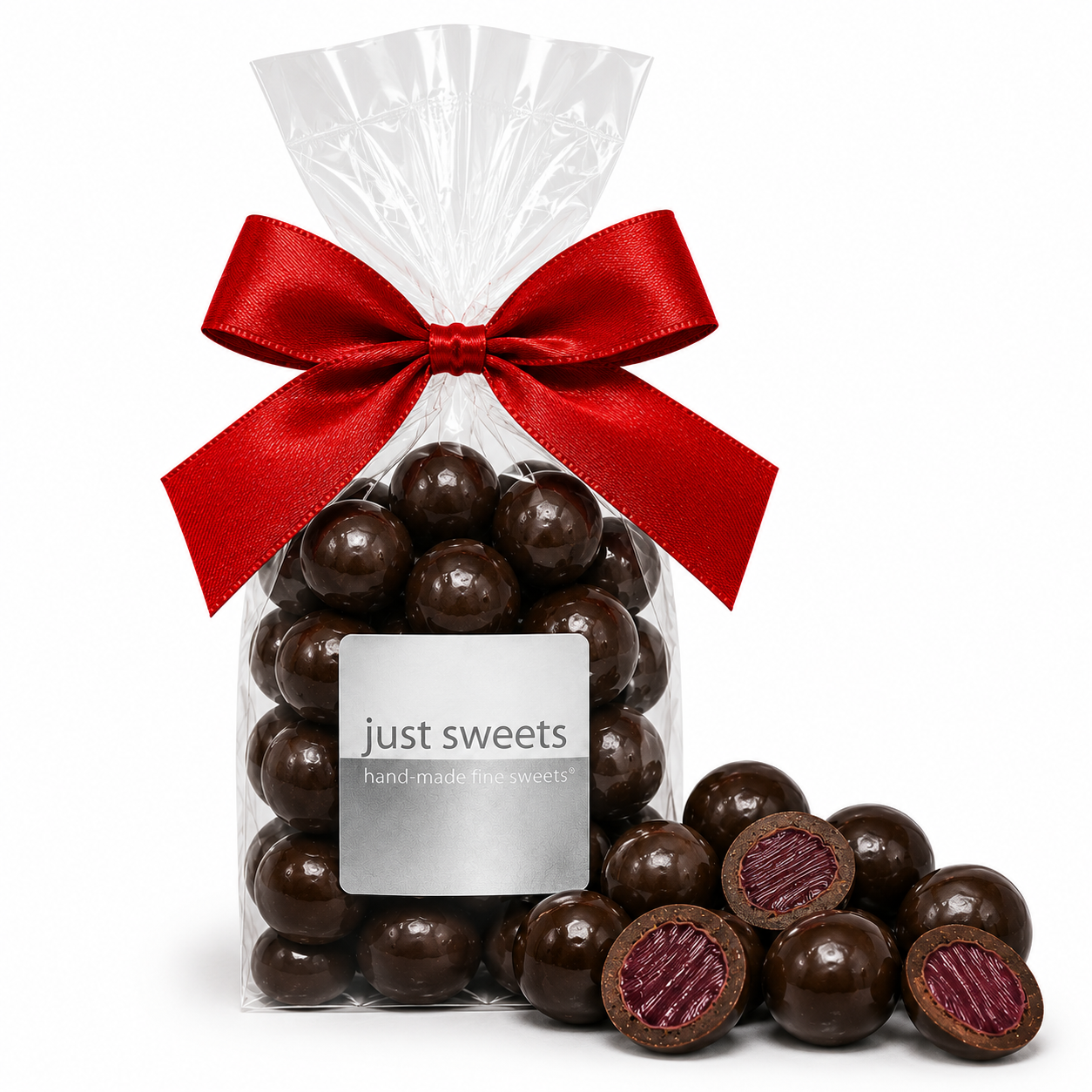 Dark Premium Couverture Chocolate Coated Raspberries 200g