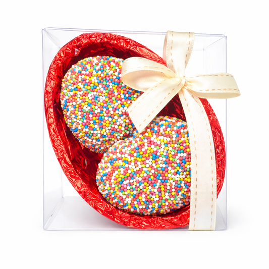 Easter Egg Half With Milk Choc Speckles 195g - Acetate Gift Box With Bow (Pickup in store only)