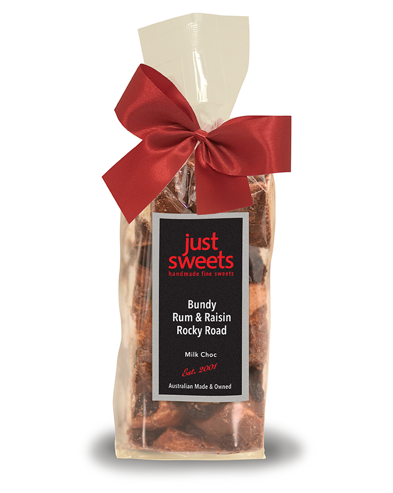 Milk Choc Bundy Rum & Raisin Rocky Road 150g