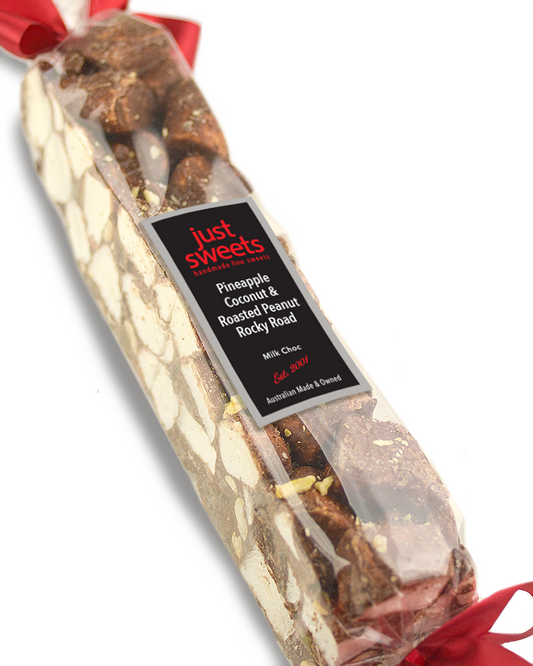 Milk Choc Pineapple, Coconut & Roasted Peanut Rocky Road Bonbon 300g