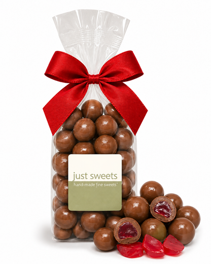Milk Premium Couverture Chocolate Coated Raspberries 200g
