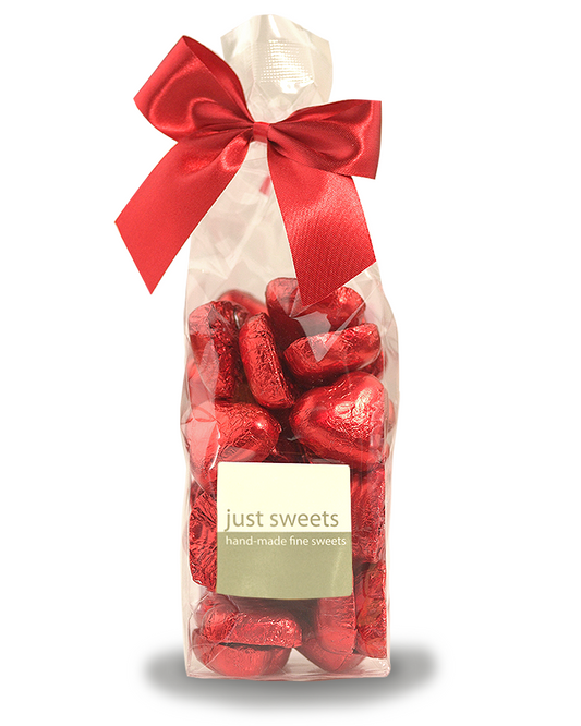 Milk Choc Hearts Red Foiled Hearts 200g