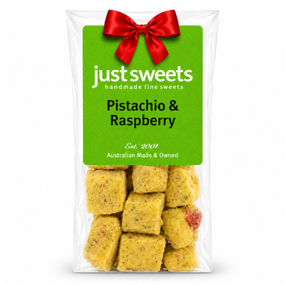 Pistachio & Raspberry White Choc Rocky Road 150g