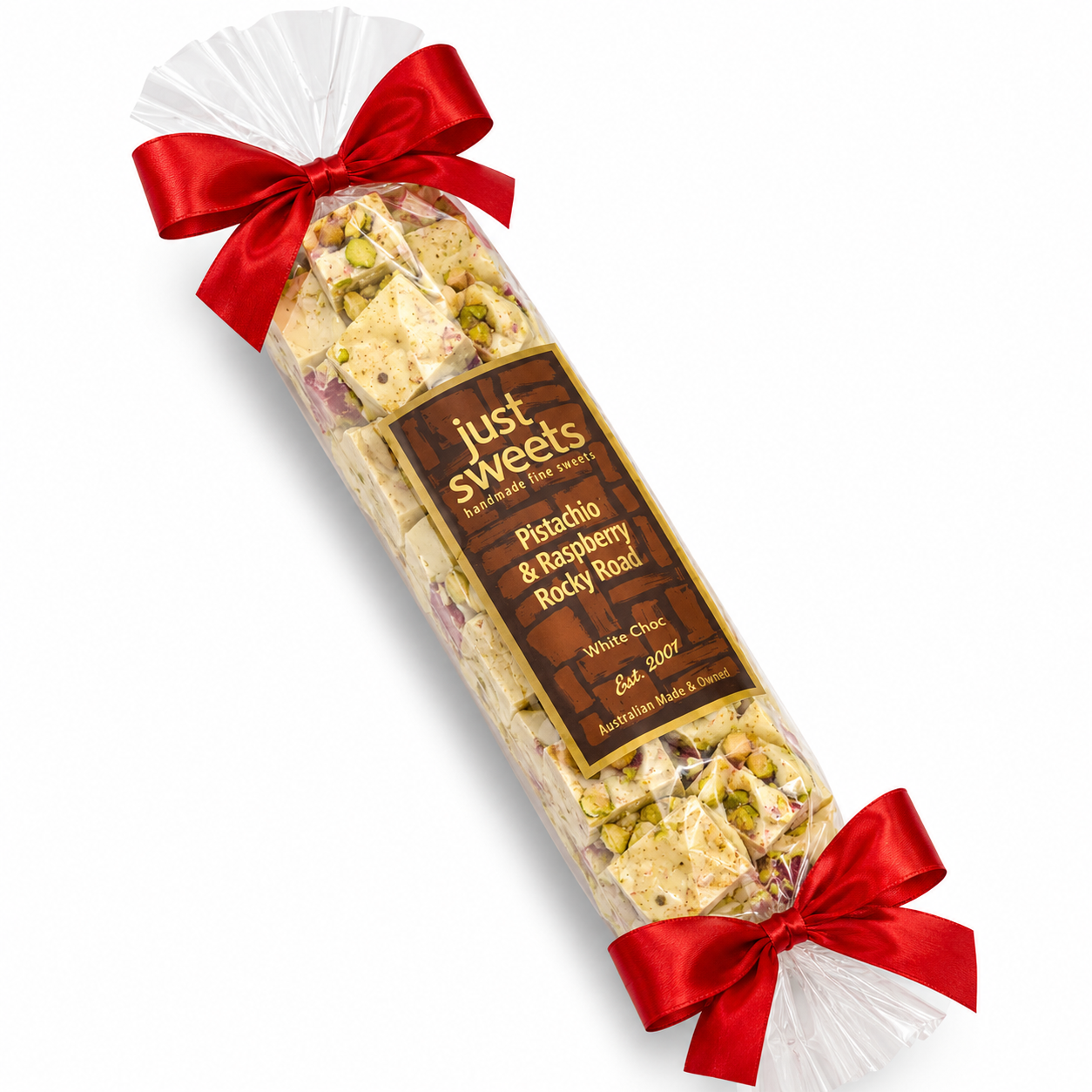 Pistachio & Raspberry White Choc Rocky Road 300g