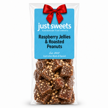 Raspberry Jellies & Roasted Peanuts Dark Choc 150g