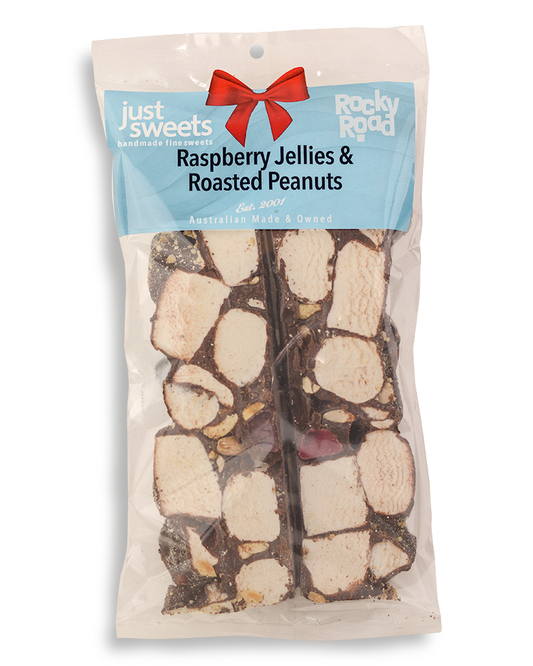 Raspberry Jellies & Roasted Peanuts Dark Choc 200g