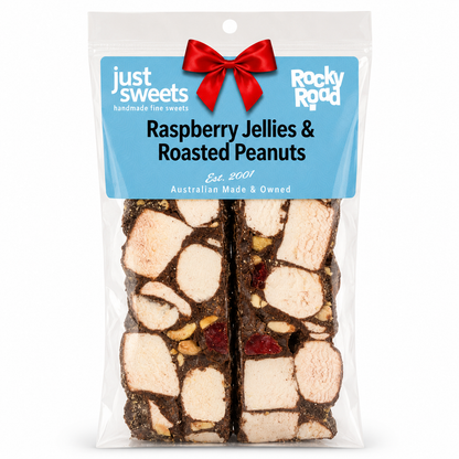 Raspberry Jellies & Roasted Peanuts Dark Choc 200g