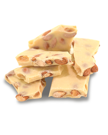 Roasted Almonds White Choc Slab 200g