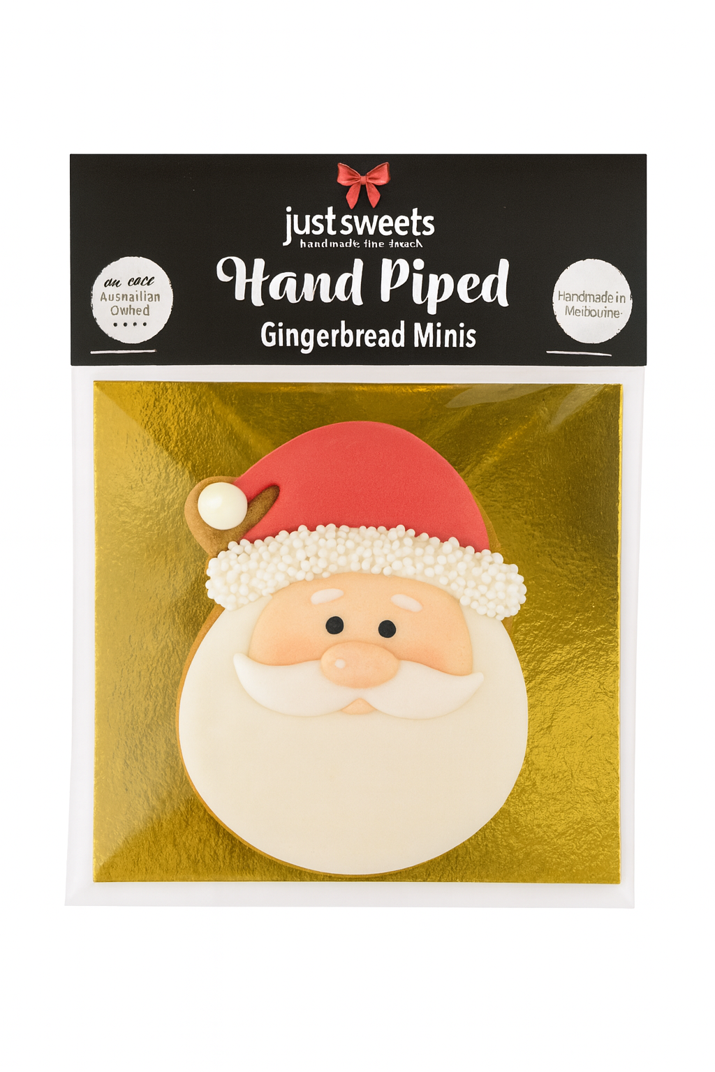 Traditional Red - Long Beard Santa Gingerbread 40g