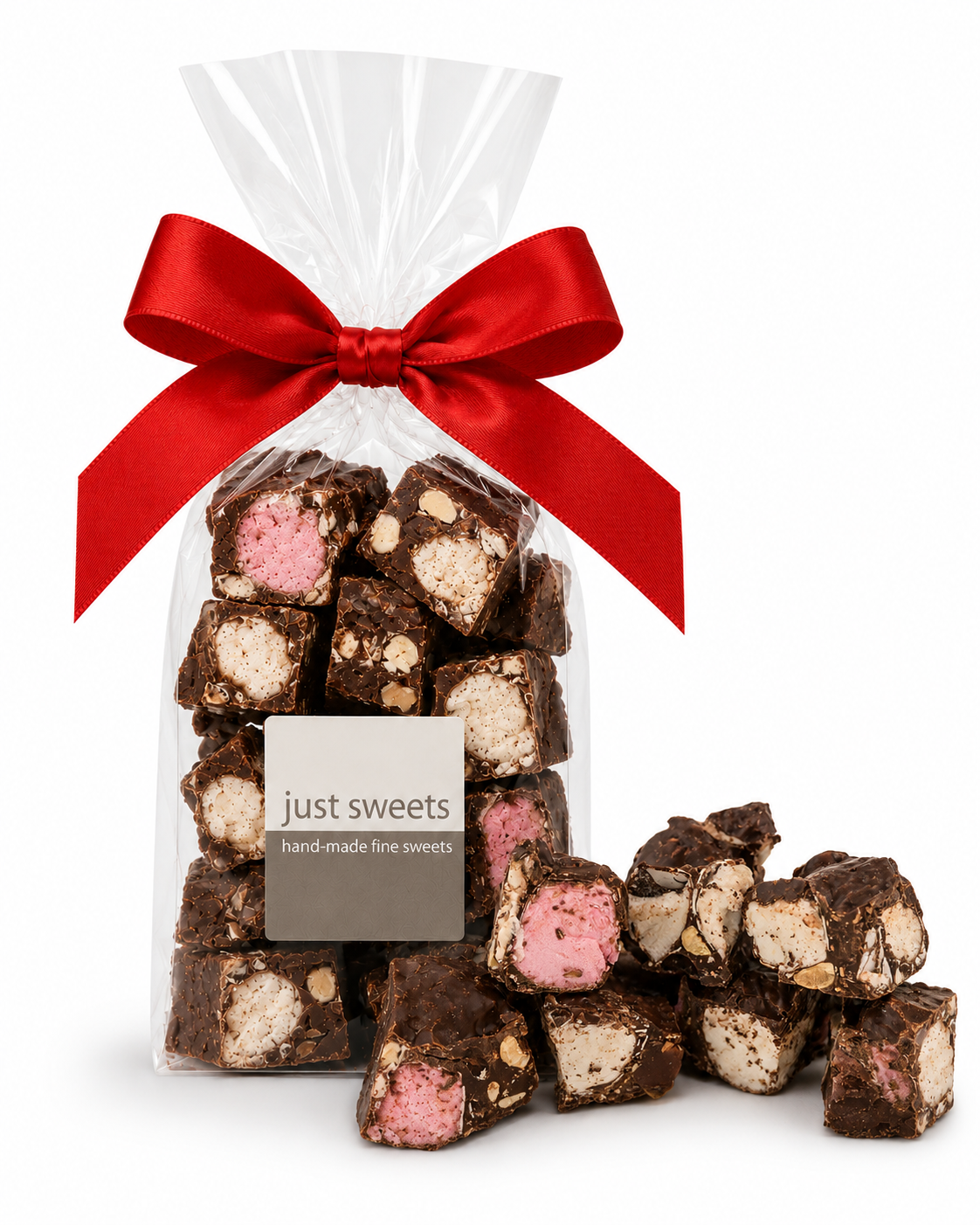 Dark Chocolate Turkish Delight, Toasted Coconut & Peanuts Rocky Road 175g