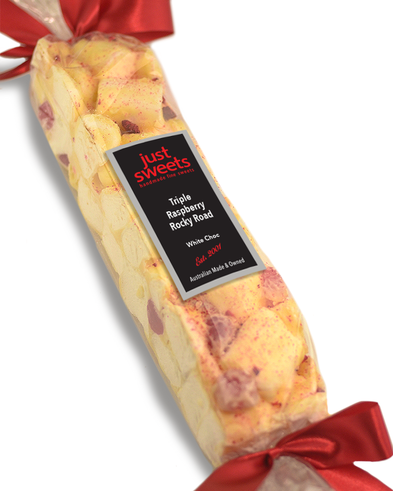 White Choc Triple Raspberry Rocky Road Bonbon 300g