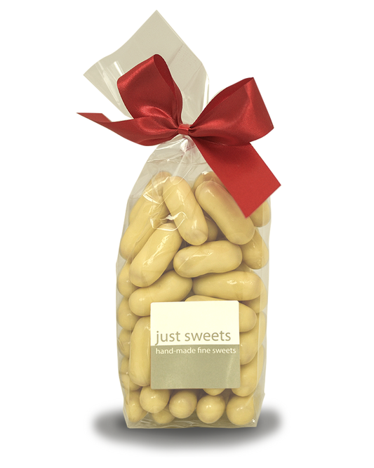 White Premium Couverture Chocolate Raspberry Licorice Bullets 250g