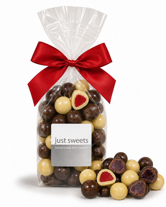 Assorted Premium Couverture Chocolate Coated Raspberries 200g